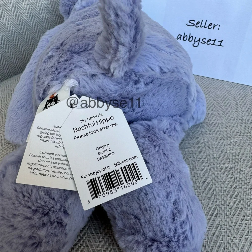 Jellycat Bashful Hippo - Authentic - Brand New With Tags - Fast Ship